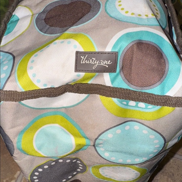 Thirty one 31 Minty circles insulated tote cooler bag large with handles - Picture 7 of 8